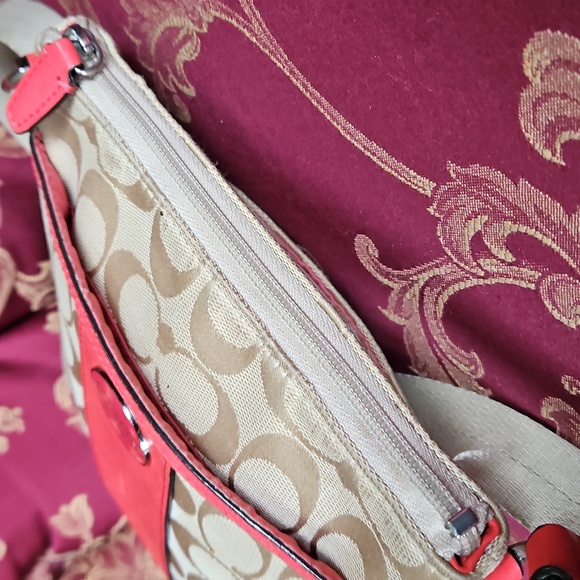 Coach Tan and Coral Crossbody Bag - Picture 5 of 12